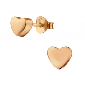 Cercei din argint placat cu aur roz 14K model inimioara DiAmanti DIA30254 (Argint 925‰ 0,9 g.)